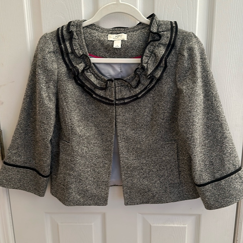 Ann Taylor Loft tailored blazer.  Gray fully lined.